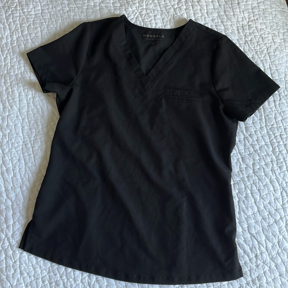 Scrub set: Black Mandala scrub top and scrub pant